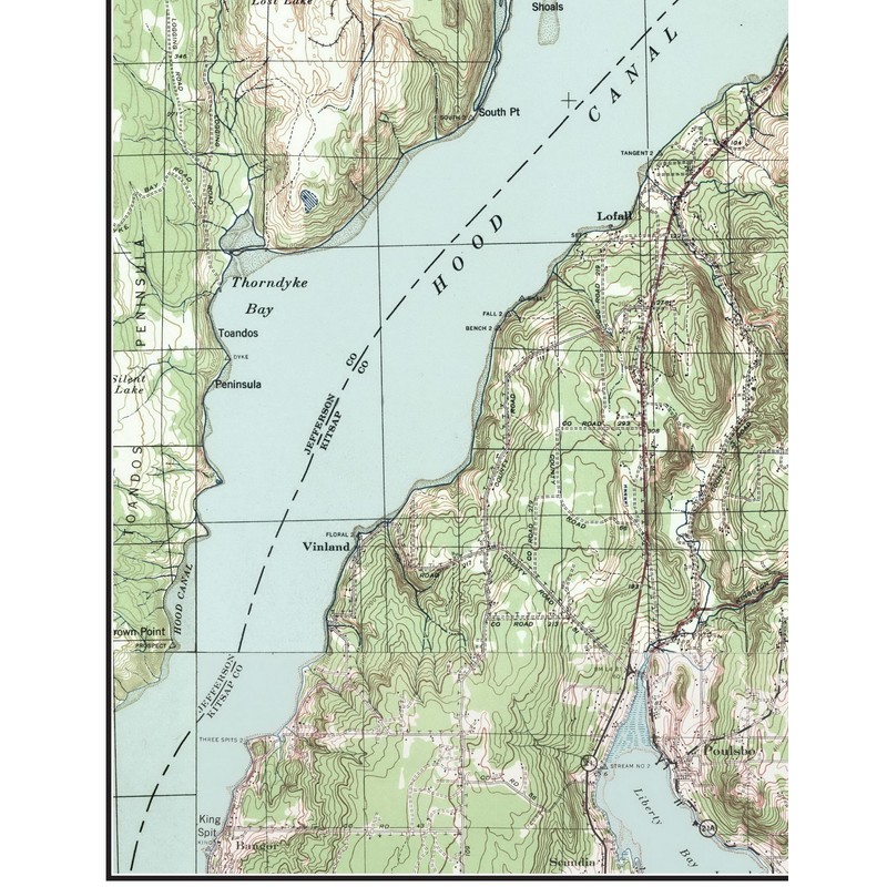 Entrance to Hood Canal - ca. 1940 - USGS Old