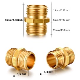 Yelun Solid Brass Garden Hose Fittings Connectors Adapter Heavy Duty B