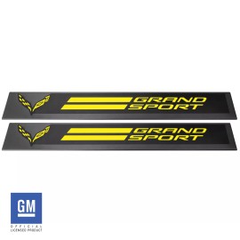 CA Grand Sport Door Sill Vinyl Overlay Decals-Gloss Yellow - 2014-2019 C7 Corvette