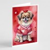 Caroline's Treasures DAC5450GCA7P Tibetan Spaniel My Valentine Greeting Cards Pack