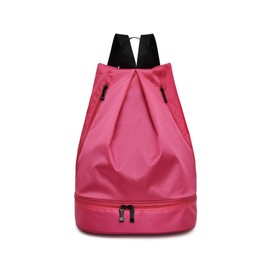 Tochno Gym Sack, Gym Bag, Shoe Bag, Waterproof, Wet & Dry Separation, Sports Bag, Lightweight, Women's, Kids, Domestic Inspection, Pink (Back Pocket), Gym, Club Activities, Pool, Yoga, Knapsack,