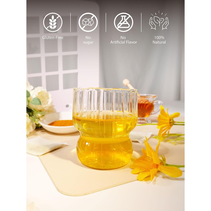 TeeLux Ginger Turmeric Green Tea Bags, Smooth Steamed Green Tea