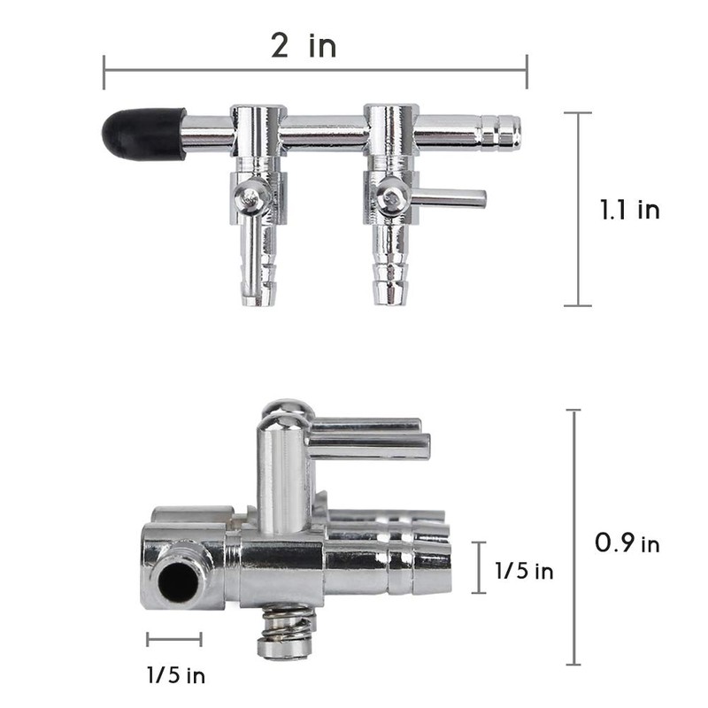 Pawfly 2-Way Aquarium Air Flow Control Lever Valve Distributor Splitter