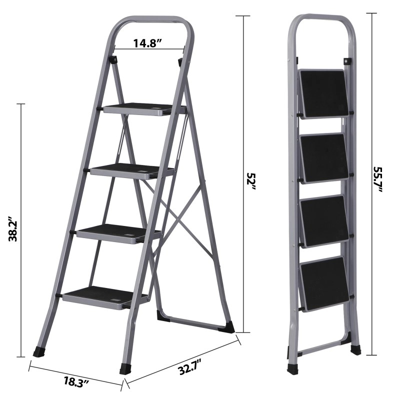 SEGAWE 4 Step Ladder Folding Step Stool with Wide Anti-Slip