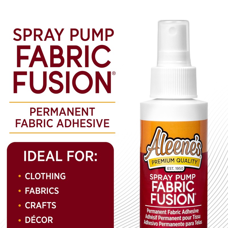 Aleene's Fabric Fusion Spray Pump, Fast Drying Adheive, Permanent Fabric