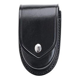 Aker Leather 500 Handcuff Case, Round, Plain,Black