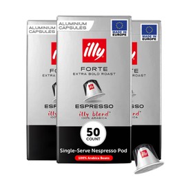 illy Espresso Compatible Capsules, Coffee Pods for Nespresso Original Line Machine, Forte Dark Roast, 100% Arabica, Premium Italian Coffee, Single Serve, 10 Count, 5 Pack