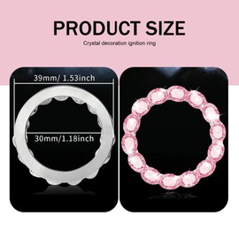 Anyhut 1 PC Crystal Push to Start Button Cover, Sparkling Car Engine Start Button Cover, Luxury Anti-Scratch Start Stop Button Cover, Universal Bling car Accessories for Women (Pink)