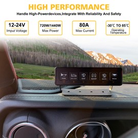 SUNPIE Wireless 6 Gang Switch Panel,Circuit Control Relay System Box Automatic Dimmable Switch Panel Waterproof Multifunction Offroad LED Light Switch Pod Electronic Relay for Truck Car UTV