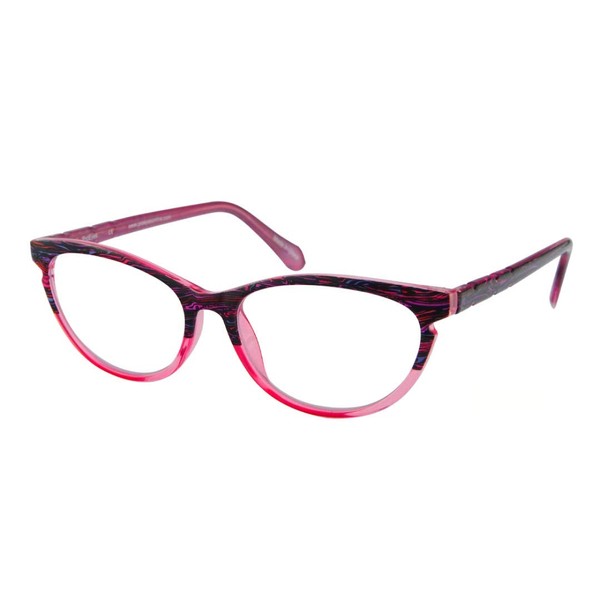 ProEyes Gemini, Progressive Multifocal Reading Glasses, Zero Magnification on Top Lens, Anti Blue Light Resin Lens (Pink, 1.50 x)