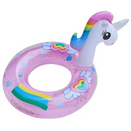 Oukitoymer Inflatable Swim Ring, Cute Mermaid Dinosaur Unicorn Mouse Swimming Pool Floats Tube Raft, Water Bathtub Beach Party Toys Swimming Trainer Floaties for Toddlers Kids Aged 4-10