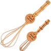 Handmade Wood Whisks for Cooking - 5.7In Natural Bamboo Whisk,