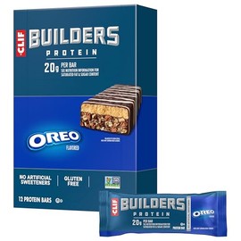 CLIF BUILDERS Protein Bars - OREO-Flavored - 20g Plant Based Protein - Gluten Free - Non-GMO - Low Glycemic - No Artificial Sweeteners - 2.4 oz. (12 Pack)