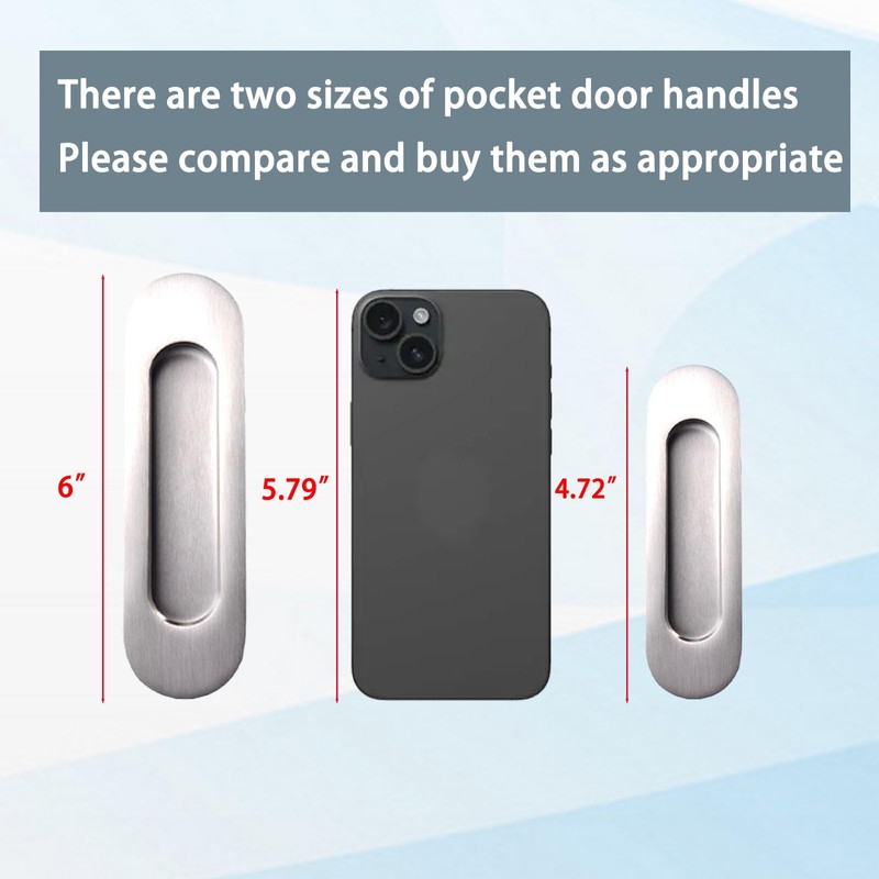 Fihatokus Pocket Door Handle with Edge Pull,6 inch Oval Recessed