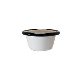 TableCraft 11042 Enamelware Collection Ramekin, 2 oz., Round, vitreous Porcelain Enamel Over Steel, Black/White, 24 Each per case