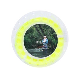 Raprance Fluo Yellow 100FT 6F Freshwater Saltwater Fly Fishing Line, Weight Forward Floating, 2 Welded Loops