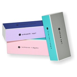 Nailfun New Generation Professional Polishing Block Buffer with 4 File and Polishing Surfaces Pack of 3