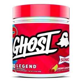 GHOST Legend Pre Workout Powder, Sonic Cherry Limeade - 30 porciones - Preentrenamiento para hombres y mujeres con colina, L-citrulina y beta-alanina para obtener energía y fuerza