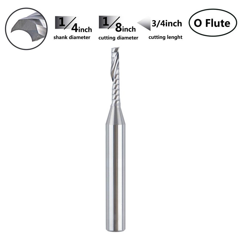 SpeTool O Flute 1/8 Inch Cutter Up Cut Spiral End