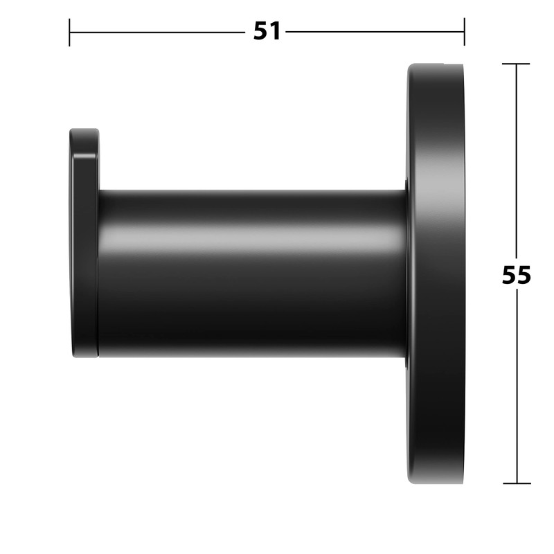 KEUCO Towel Hooks Metal Black Matte Powder Coated Round Bathroom