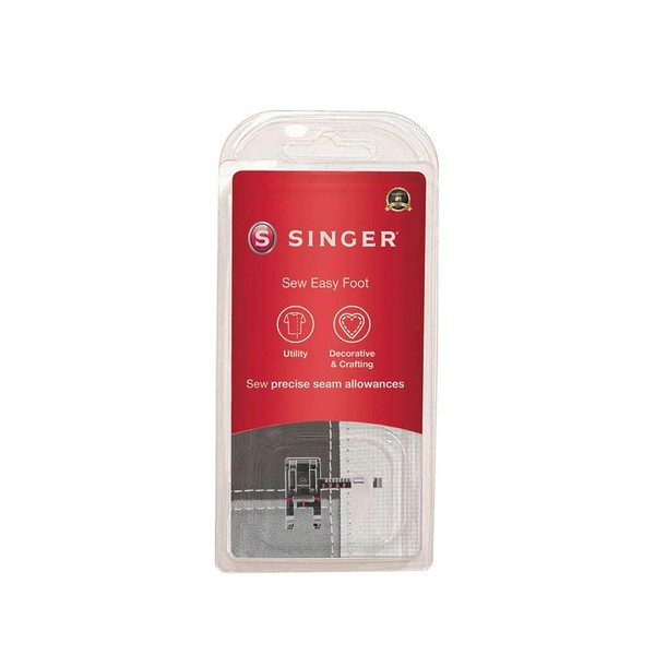 Singer | Sew Easy Foot, Sew Perfectly Straight Lines with Ease, Includes Ruler with Adjustable Guide to Set Seam Allowance, Beautiful Topstitching - Sewing Made Easy