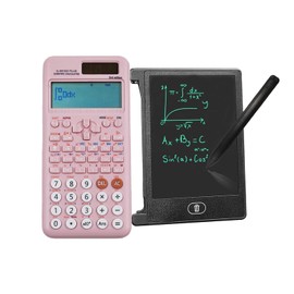 FC-991ES Plus 2nd Edition Engineering Scientific Calculator with Solar Power with 4.4 Inch LCD Erasable Writing Tablet, Math Calculator with 417 Function with Notepad for School, Office(Pink)
