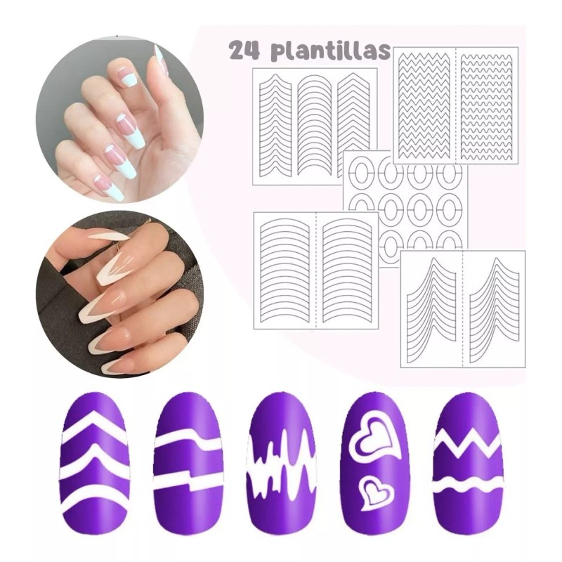 Universo en Linea Plantillas Adhesivas Diseño Uñas Esmalte/ Gel/ Acrílico