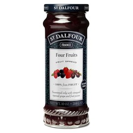 St. Dalfour Four Fruits Fruit Spread - 10oz - 100% from Fruit, No Artificial Ingredients, Non-GMO, No Cane Sugars, All Natural, Made in France