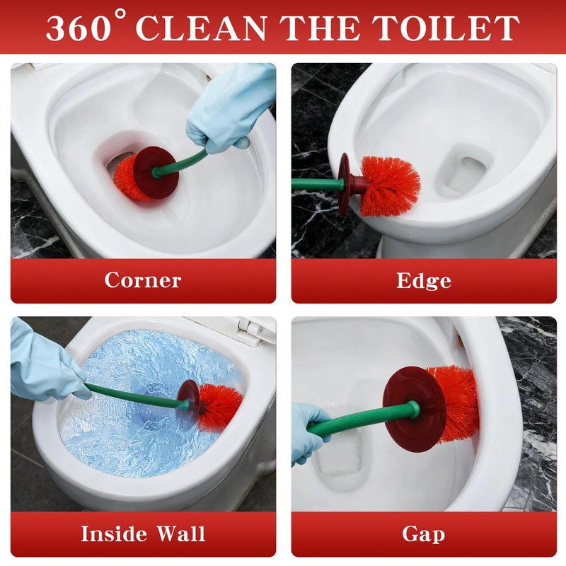 2 Pcs Cute Cherry Toilet Brush and Holder Set, Cherry