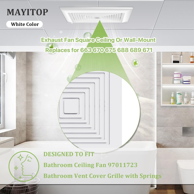 MAYITOP Bathroom Vent Cover BP46 BP90 With Springs Replacement Bathroom