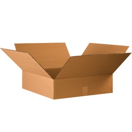 Partners Brand P22226 Flat Corrugated Boxes, 22"L x 22"W x 6"H, Kraft (Pack of 15)