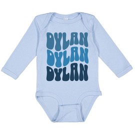 TATY Kids Wavy Dylan Long Sleeve Baby Infant One Piece Bodysuit 12 Months Light Blue
