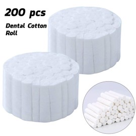 200 Pieces 1.5 Inch Dental Cotton Rolls, High Absorbent Mouth Gauze for Dentists, Nosebleeds, and Oral Care for Kids and Adults