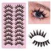 10 Pairs False Eyelashes, Dramatic Cartoon Eyelashes, Wet Look 16mm