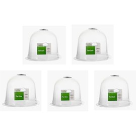 Cloche Plant Protector Clear Bell (5-Pack) Each 8in x10in Pre Punched Holes- Reusable Vented Plastic Dome Winter Spring Fall