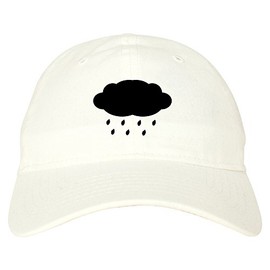 Rain Cloud Dad Hat Baseball Cap White