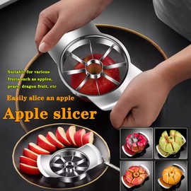 Stainless Steel Apple Slicer & Fruit Corer - Easy-to-Use Kitchen Slicing Tool