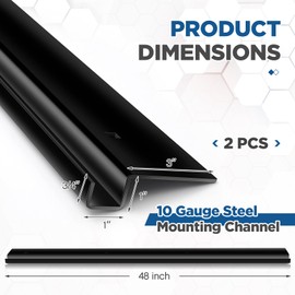 MorningRo 2 Pcs 10ga Steel Ramps Bracket for 48" x 4" Heavy Duty Trailer Ramps Attaching Lip Mounting Channel Ramp Ends for Trailers Tailgates Trunk Beds (Black)