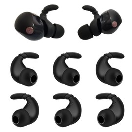 Silicone Ear Hooks for Sony WF-1000XM5 Replacement Earbuds Tips WF-1000XM5 WF-1000XM4 WF-1000XM3, Black 3 Pairs