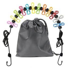 Travel Washing Line, Portable Washing Line, Elastic Travel Clothes Line for 12 Wire Clips, Portable Clothes Line for Indoor Laundry Drying Line, Outdoor Camping Accessories (Polychrome)
