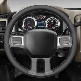 MEWANT Steering Wheel Covers for Dodge RAM 2500 2009-2010 Hand-Stitched Microfiber Leather Steering Wheel Wrap