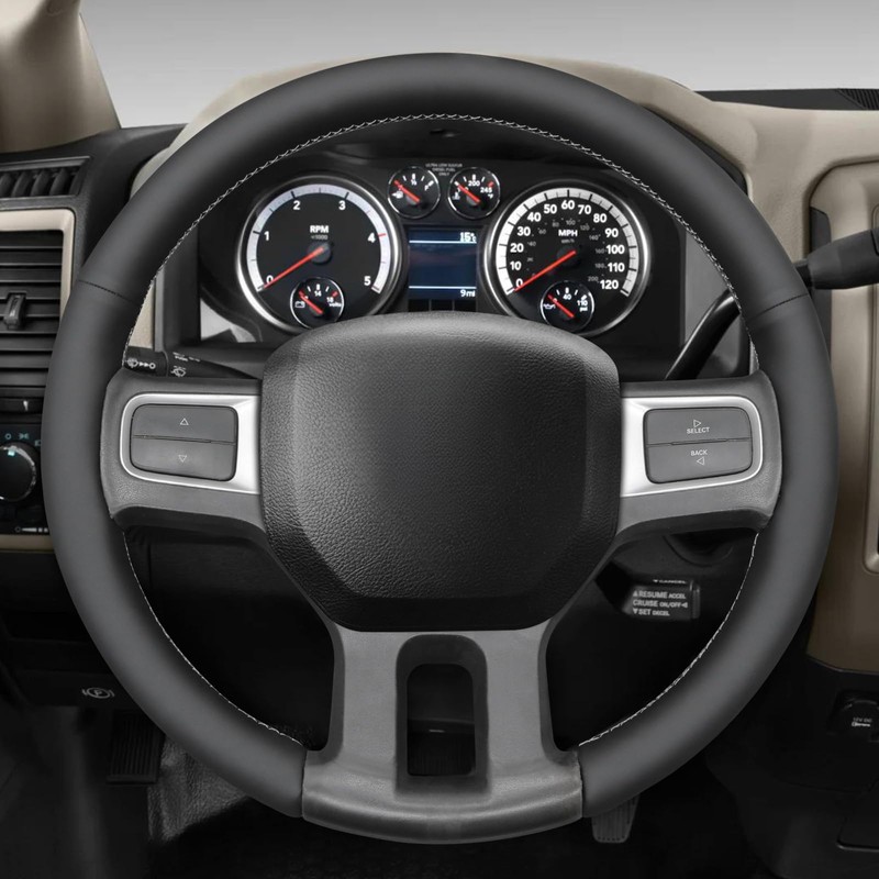 MEWANT Steering Wheel Covers for Dodge RAM 2500 2009-2010 Hand-Stitched