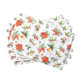 Maison d' Hermine Chromo 100% Cotton Set of 4 Placemats for Dining Table Kitchen Wedding Everyday Use Dinner Parties Thanksgiving/Christmas (33cm x 48cm)