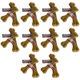Loving Pets Nature's Choice Rawhide Pressed Bone Dog Chews, 6 Inch, 10 Pack