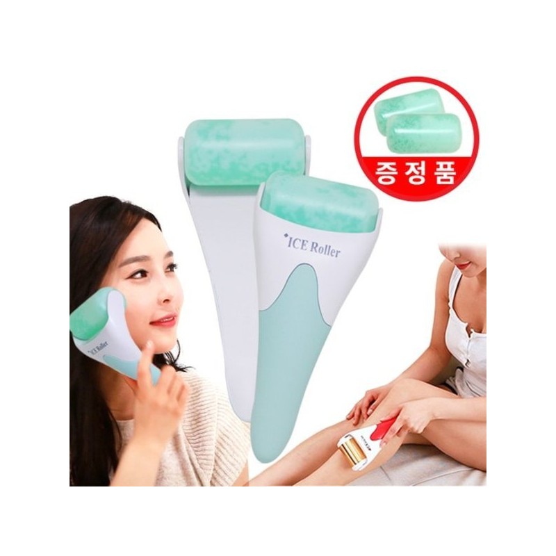 1+1얼음팩마사지 아이스롤러 페이스롤러 피부진정 붓기 얼굴 다리 마사지 모공 1+1