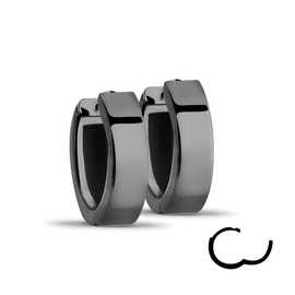 Treuheld® Square Creole Earrings, 925 Silver, 4 Colours, Rose Gold, [03.] - Silver