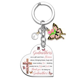 Godmother Gift God Mother Gifts for Women Keychain God Mother Proposal Gift from Goddaughter Stocking Stuffers Godmother Birthday Gifts for Godparents Christian Christmas Mothers Day Presents for Her