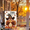 Happy Fall Thanksgiving Garden Flag 12x18 Inch Double Sided Burlap