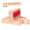 KOMBIUDA 2Pcs Wooden Train Track Stop Accessory DIY Assemble Blocks