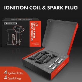 A-Premium Set of 4 Ignition Coil Pack and Iridium Spark Plugs Compatible with Hyundai Sonata 2012-2014, Santa Fe Sport 2013-2015 & Kia Optima 2011-2015, Sportage 2011-2016, 2.0L